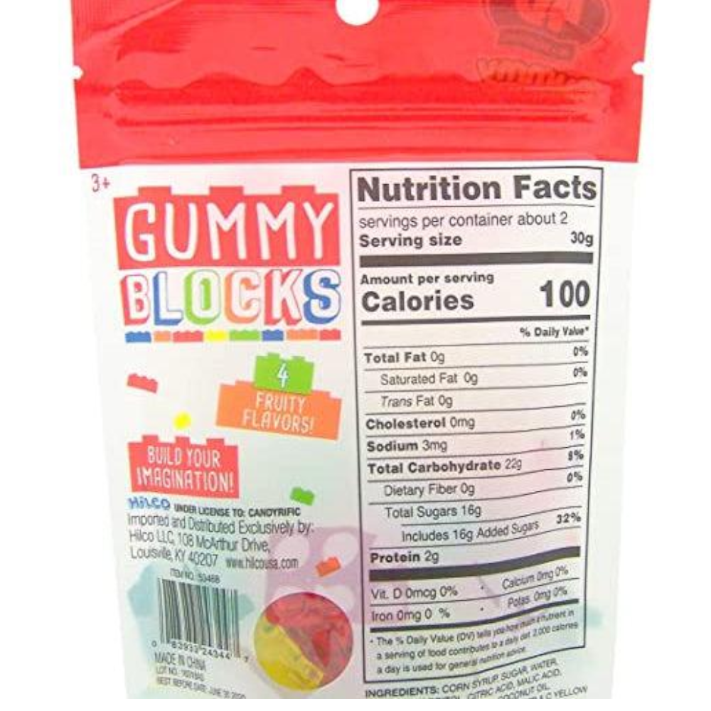 4-D Gummy Blocks Peg 2.26oz (64g)