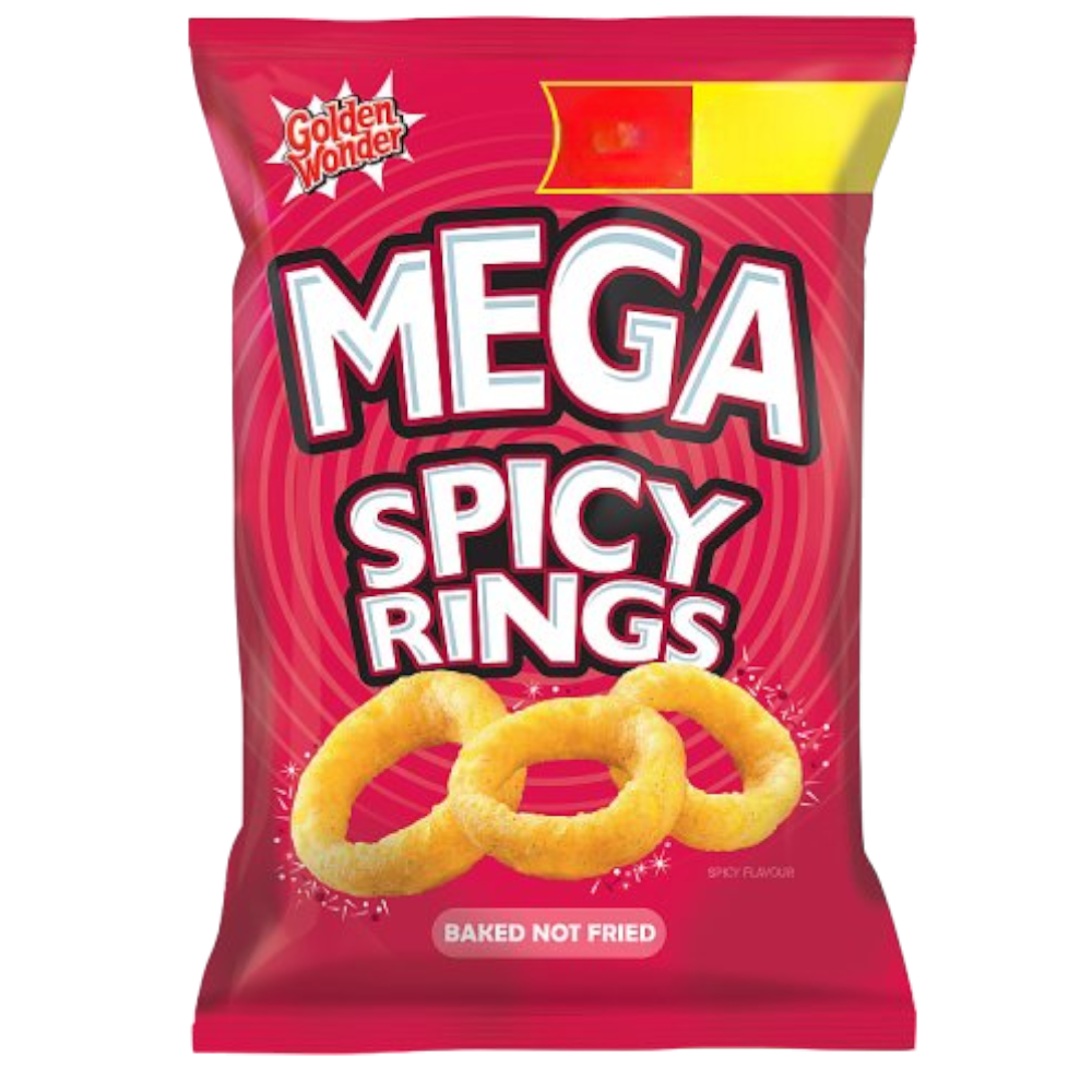 Golden Wonder Mega Spicy Rings Crisps - 1.76oz (50g) | Poppin Candy