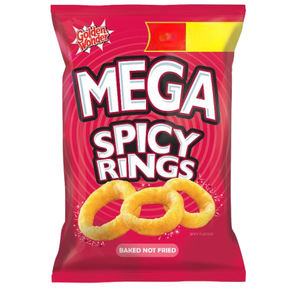 Golden Wonder Mega Spicy Rings Crisps - 1.76oz (50g)