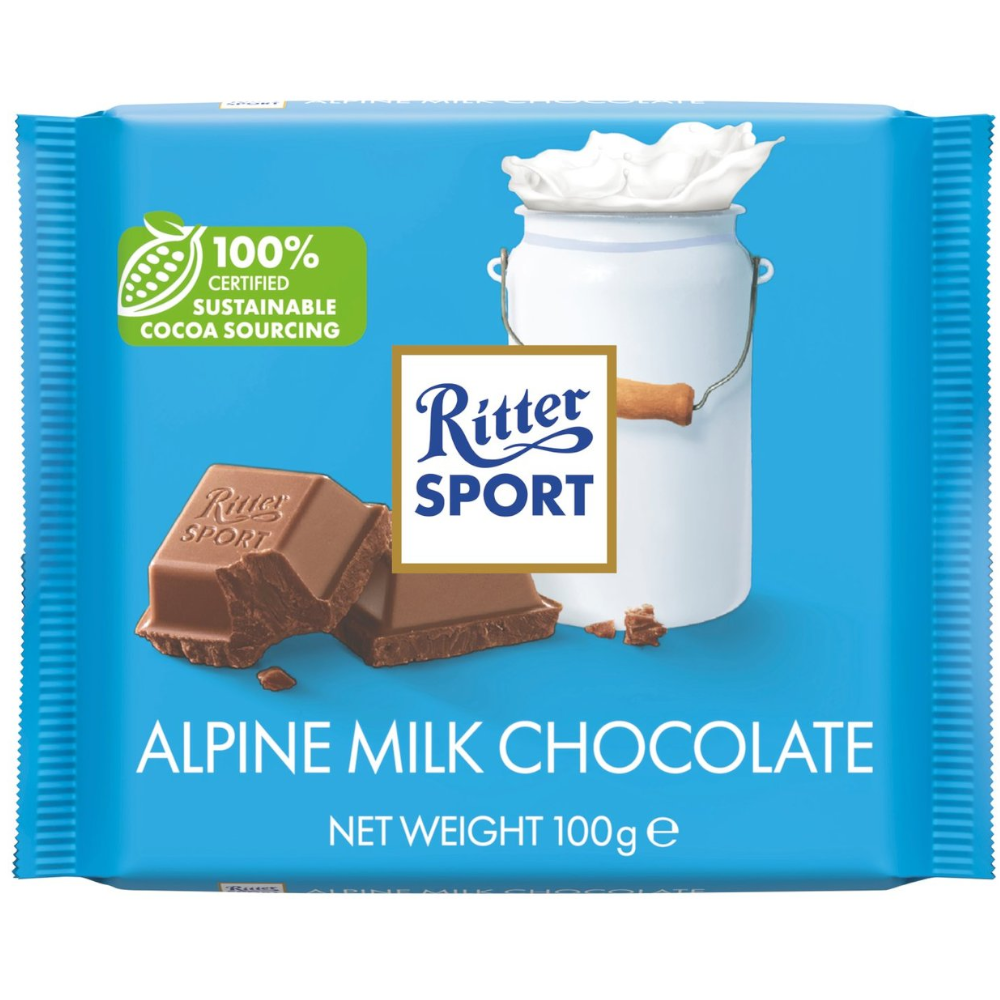 Ritter Sport Alpine Milk Chocolate - 3.52oz (100g)