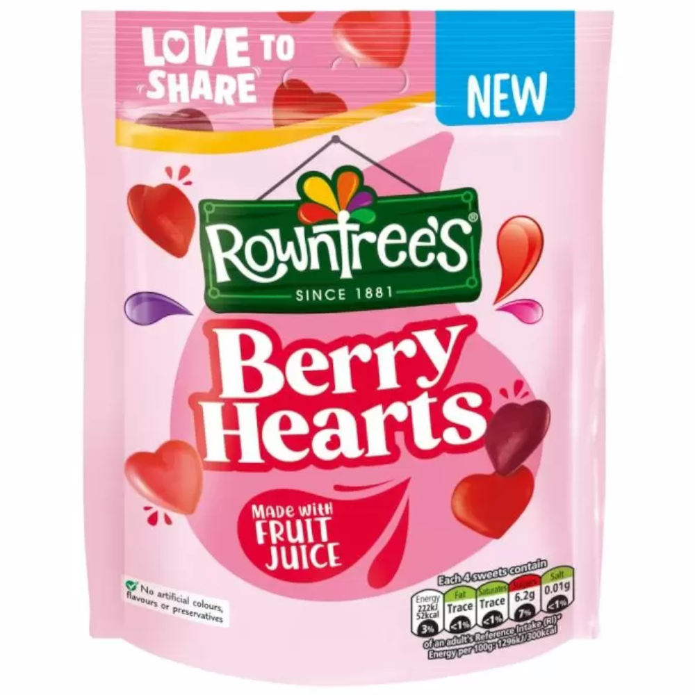 Rowntree Berry Hearts Sharing Pouch - 4.5oz (115g)