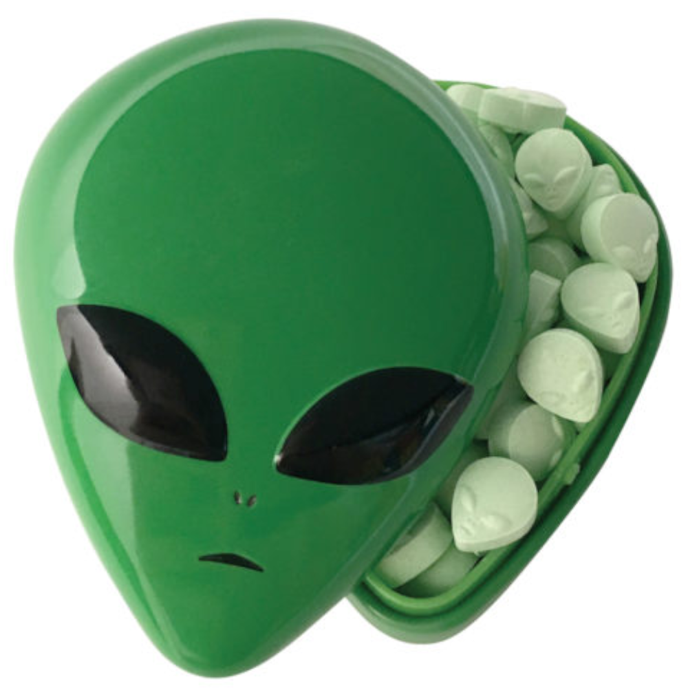 Boston America Alien Head Sour Green Apple Candy Tin - 0.98oz (28g)
