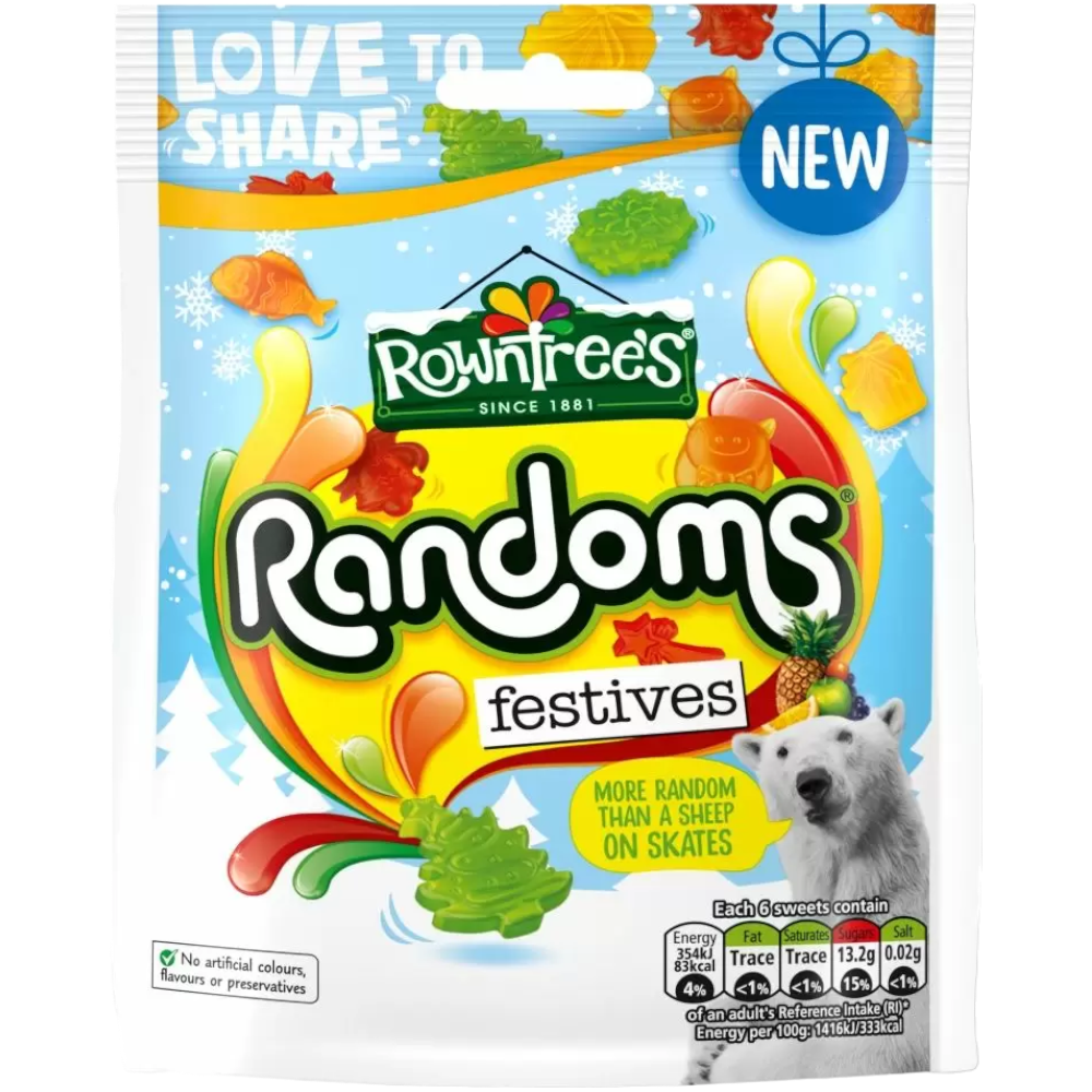 Rowntrees Randoms Festives (Christmas Limited Edition) - 4.93oz (130g)