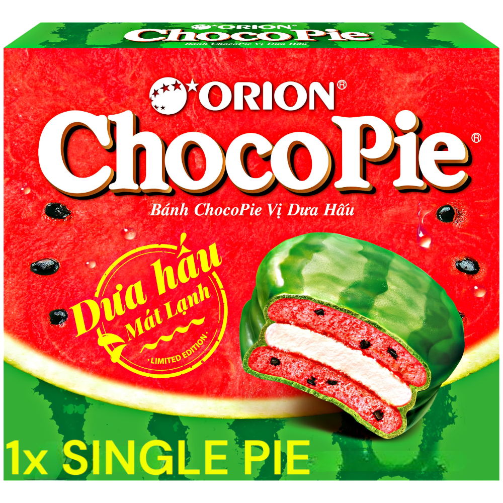Orion Choco Pie Watermelon Flavour Single Limited Edition (Vietnam) - 1oz (28g)