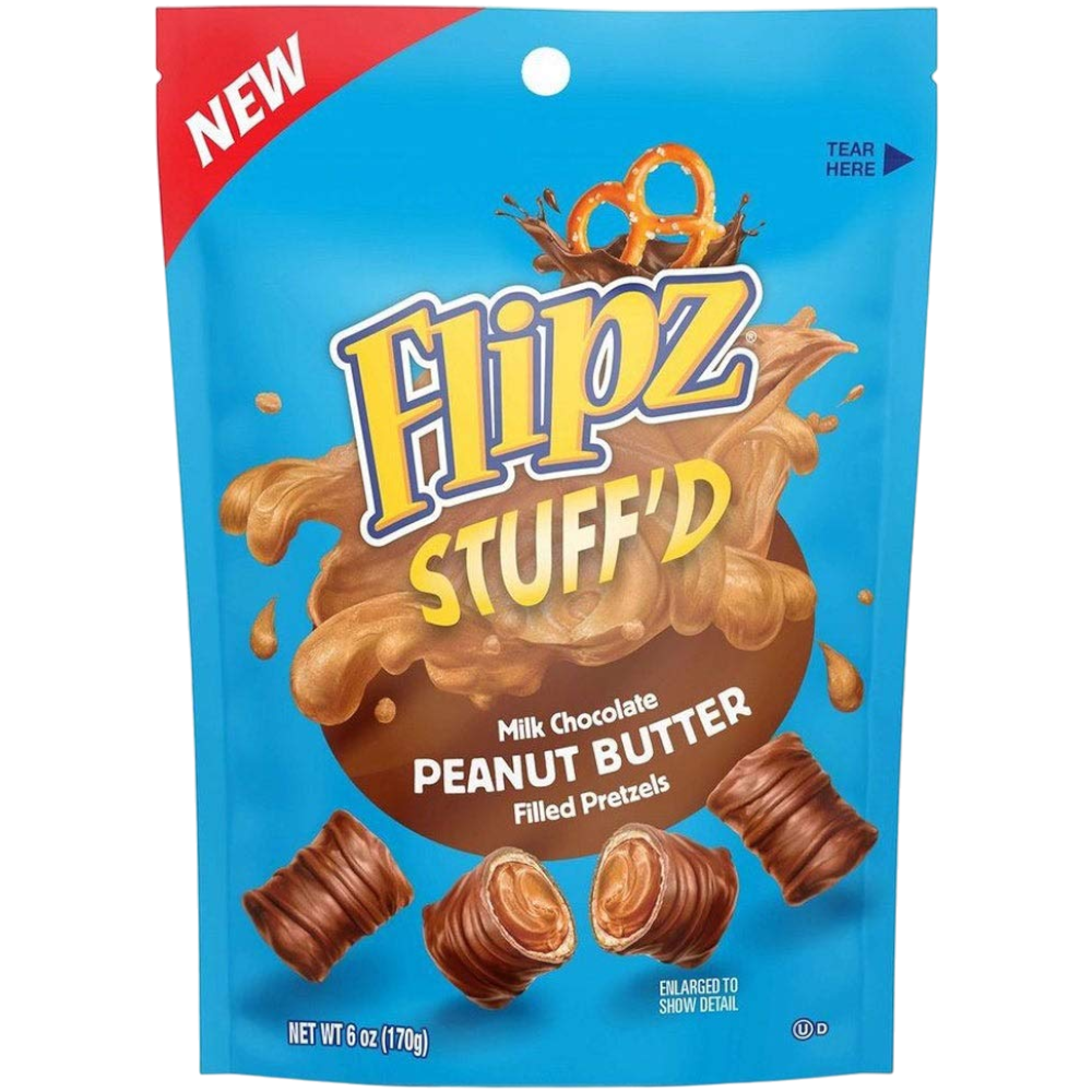 Flipz Stuff'D Milk Chocolate Peanut Butter Filled Pretzels Share Bag - 6oz (170g)