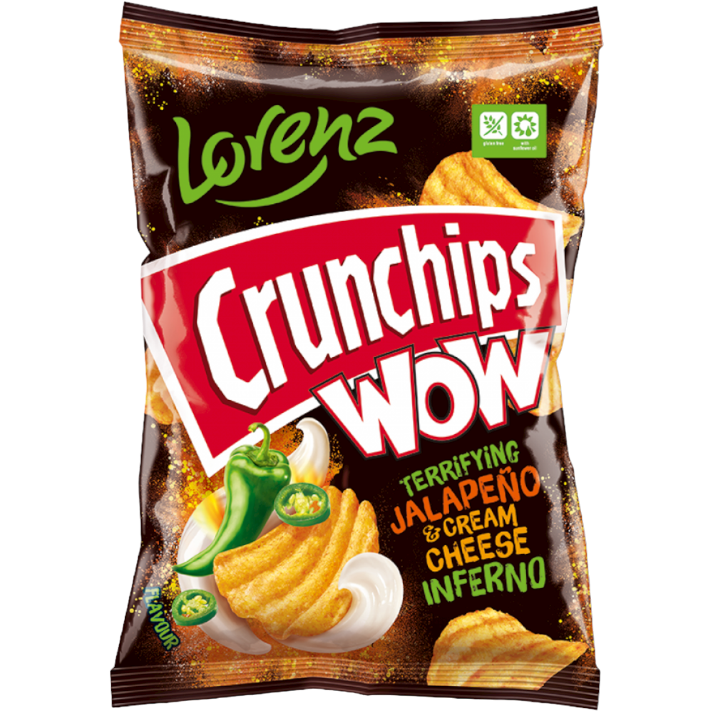 Lorenz Crunchips WOW Terrifying Jalapeno & Cream Cheese Inferno - 4.9oz (140g)