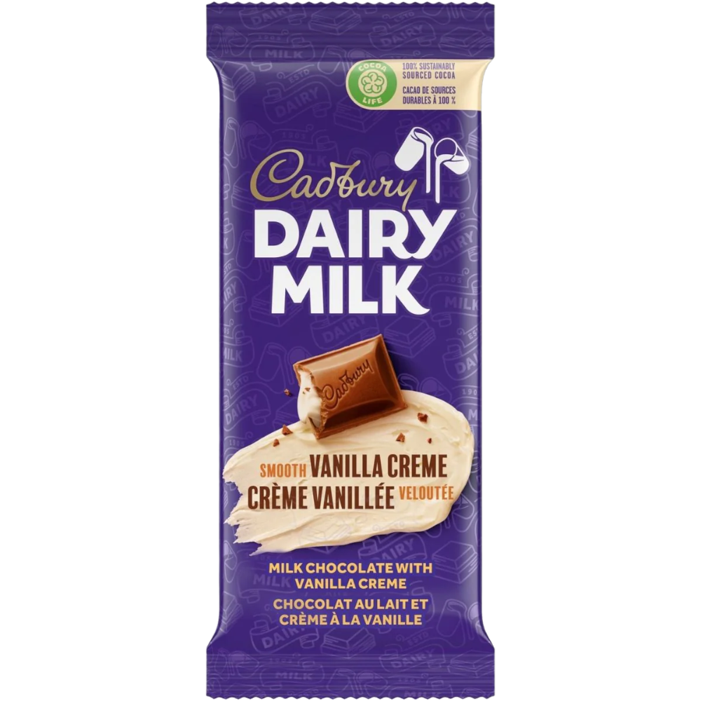 Cadbury Dairy Milk Smooth Vanilla Creme Sharing Bar (Canada) - 3.35oz (95g)