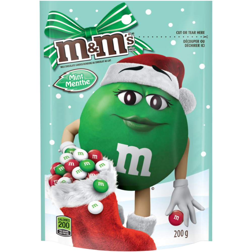 M&M's Mint Flavour Sharing Bag Christmas Limited Edition (Canada) - 7oz (200g)