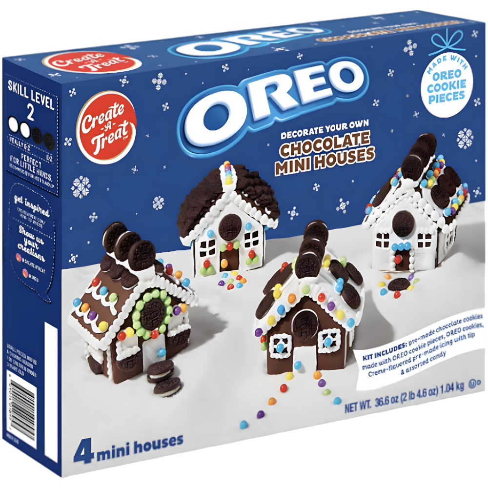 Oreo Build Your Own Christmas Cookie Chocolate Mini Houses Village Kit (Christmas Limited Edition) - 36.6oz (1.04kg)