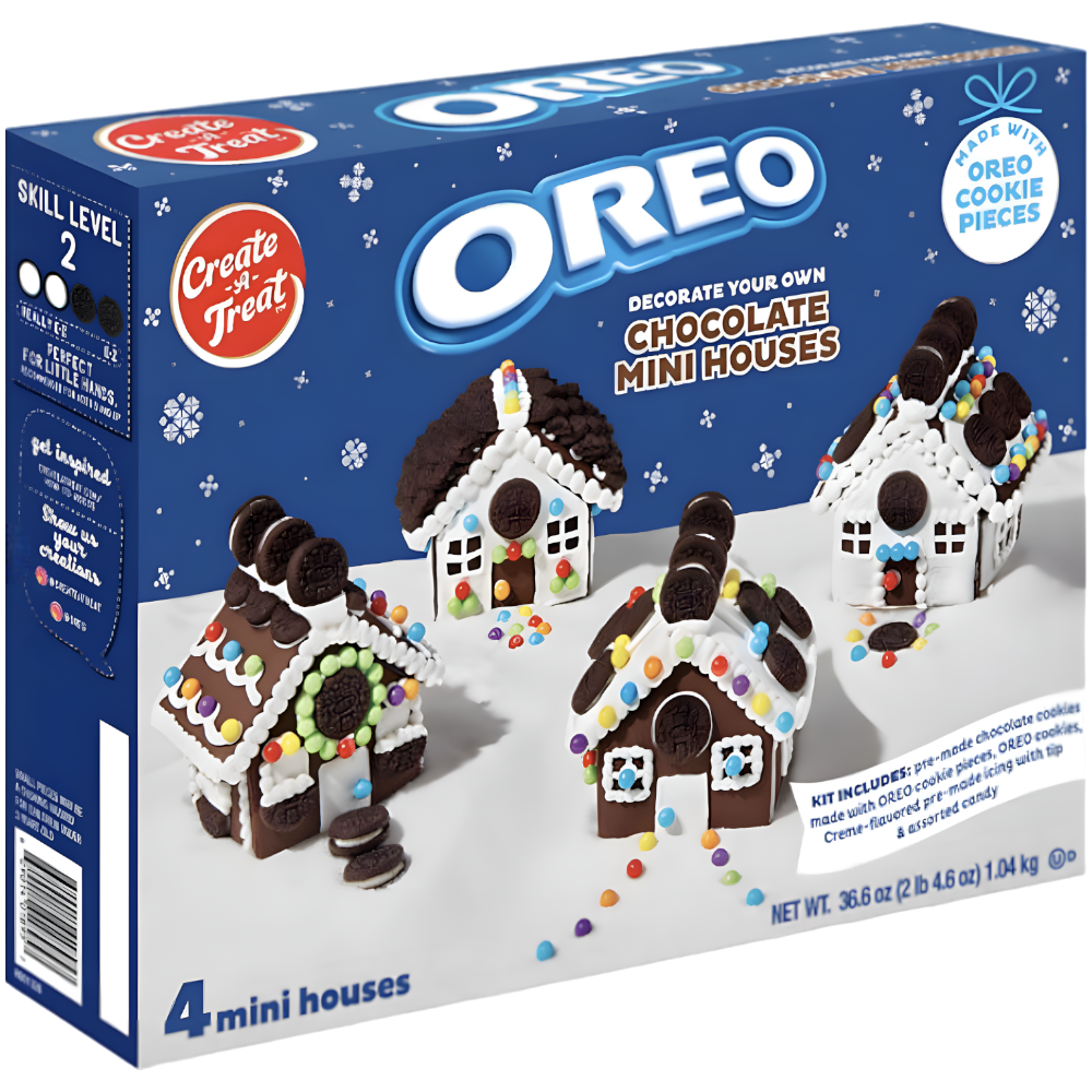 Oreo Build Your Own Christmas Cookie Chocolate Mini Houses Village Kit