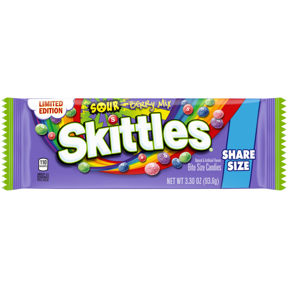 Skittles Sour Berry Mix King Size - 3.3oz (93.6g)