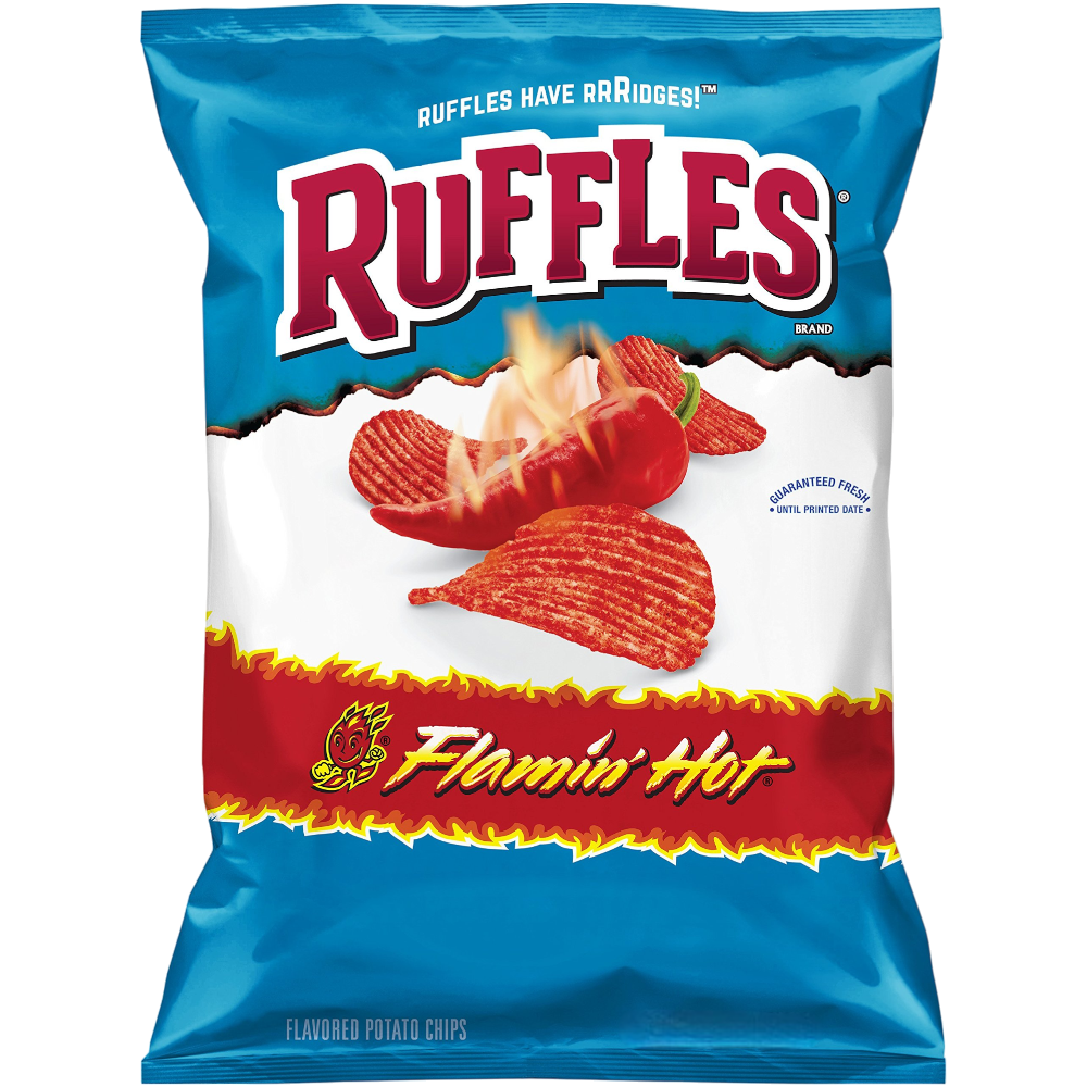 Ruffles Flamin' Hot Flavoured Potato Crisps - 6.5oz (184.2g)