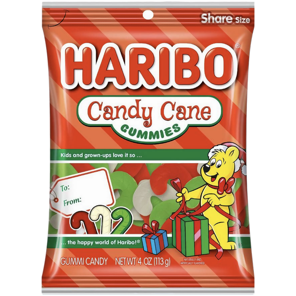 Haribo Candy Cane Gummies (Christmas Limited Edition) - 4oz (113g)
