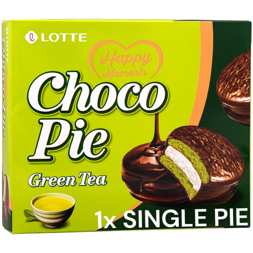 Lotte Choco Pie Green Tea Flavour Single Korea 1oz 28g Poppin Candy 2202