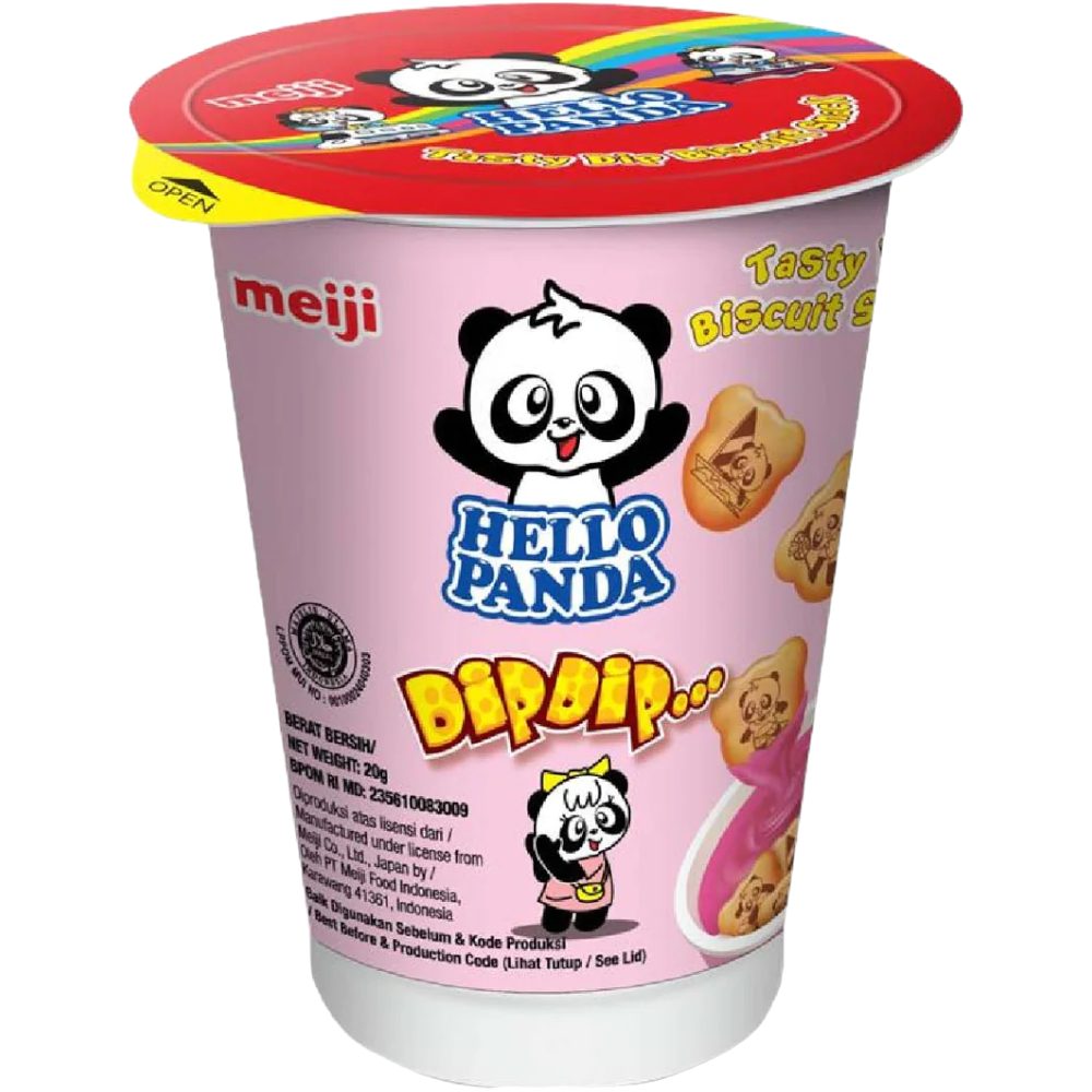 Meiji Hello Panda Dip Dip Strawberry - 0.7oz (20g)
