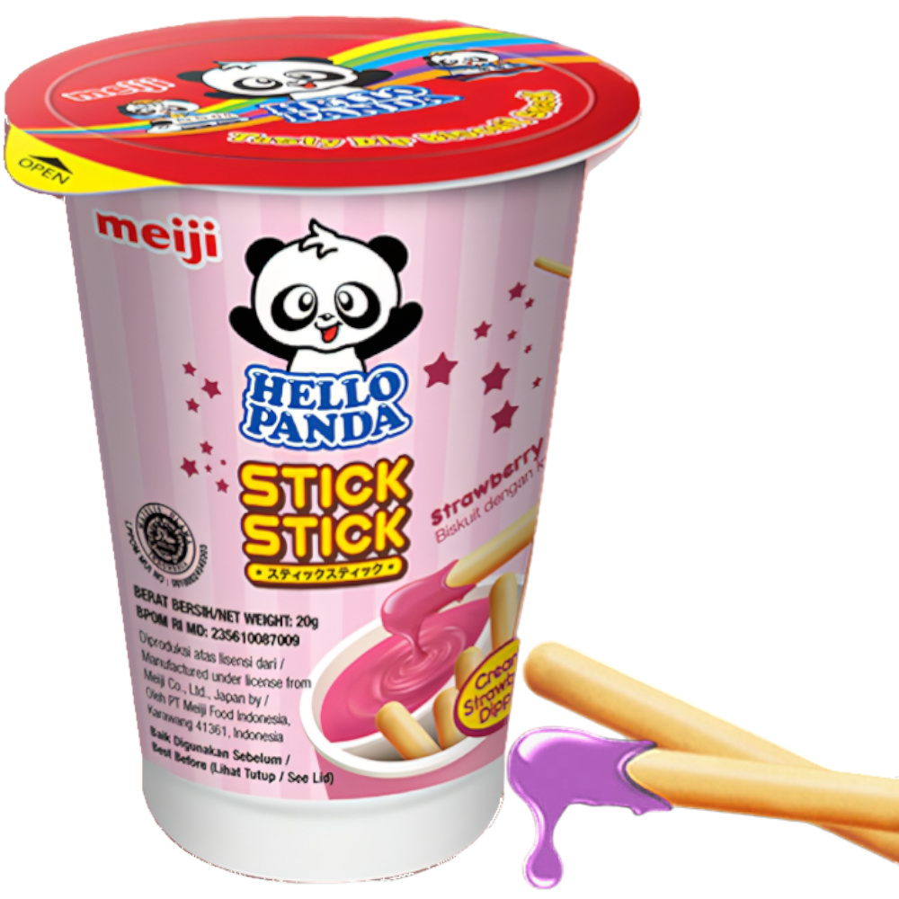 Meiji Hello Panda Stick Stick Strawberry - 0.7oz (20g)