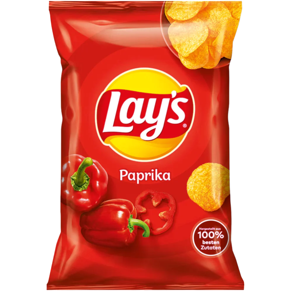 Lay's Paprika Flavoured Potato Crisps - BIG BAG 4.9oz (130g)