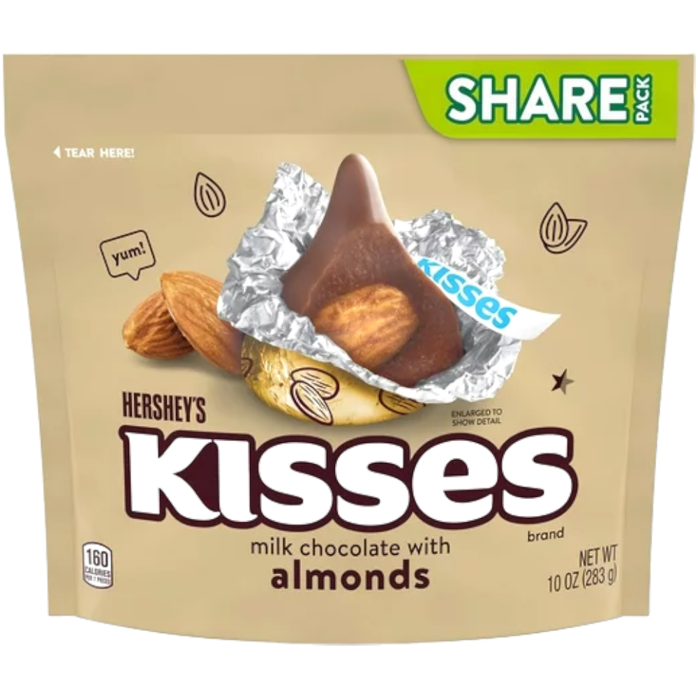 Hershey's Kisses Milk Chocolate With Almonds Share Bag - 10oz (283g)