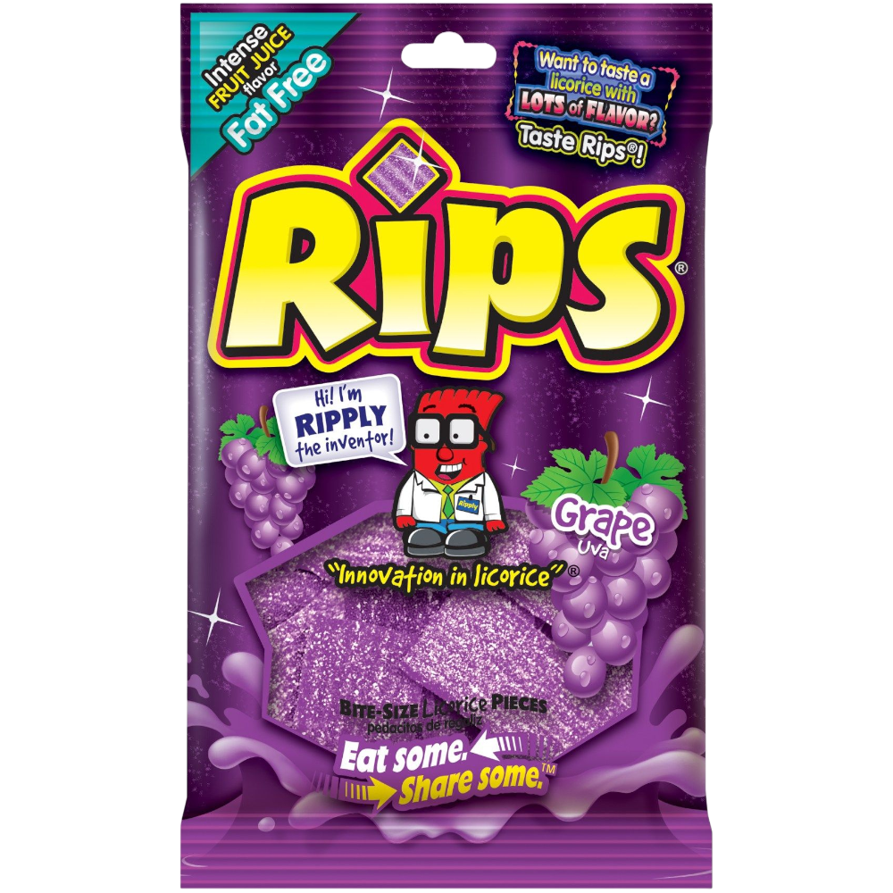 Rips Grape Bite Size Pieces Peg Bag - 4oz (113g) – Poppin Candy