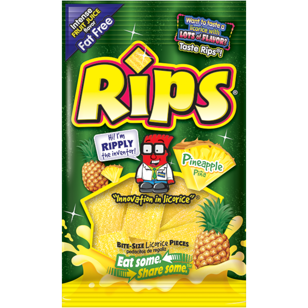 Rips Pineapple Bite Size Pieces Peg Bag - 4oz (113g)