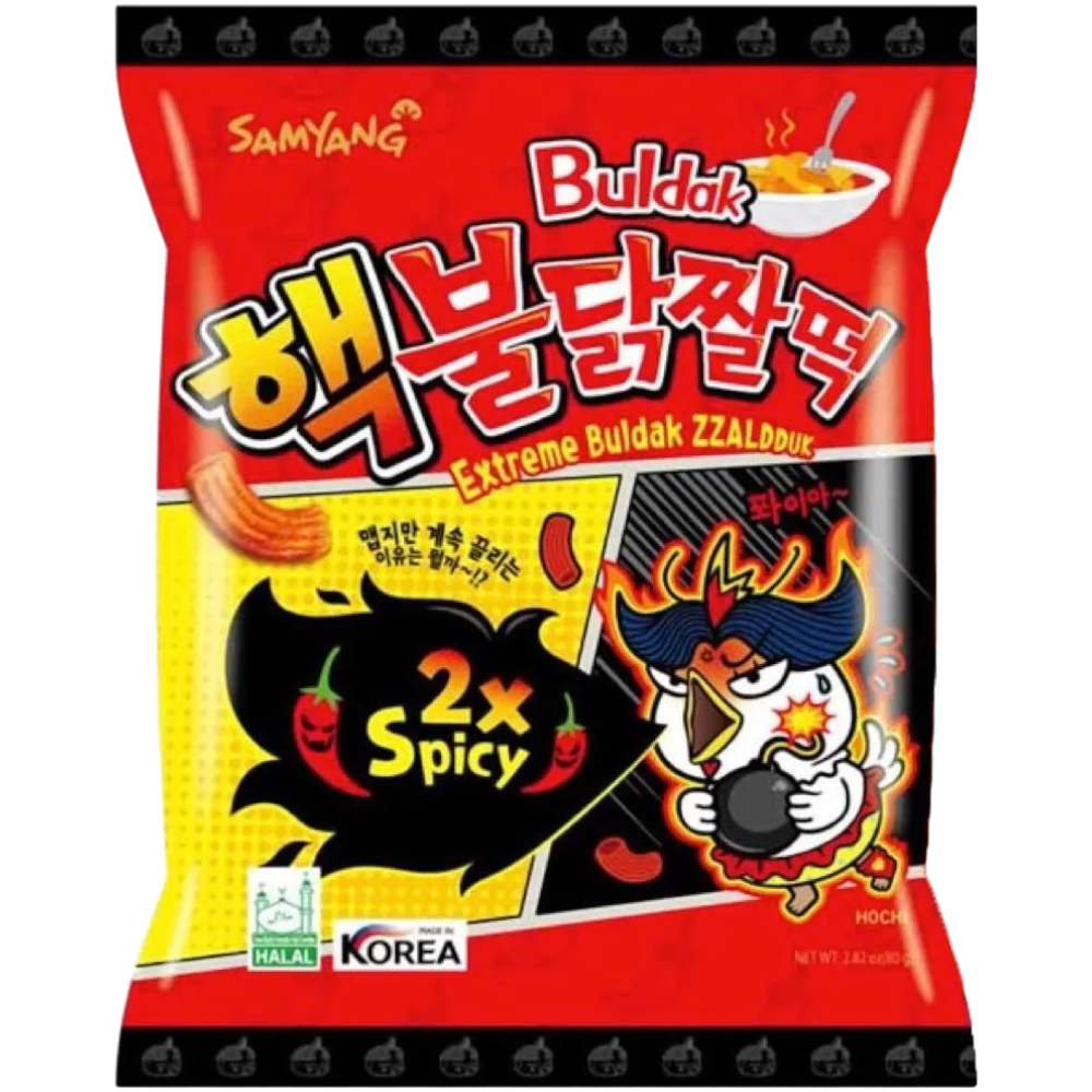 Samyang Buldak 2X SPICY Extremely Hot Chicken Flavour Zzaldduck Snack (Korea) - 2.82oz (80g)