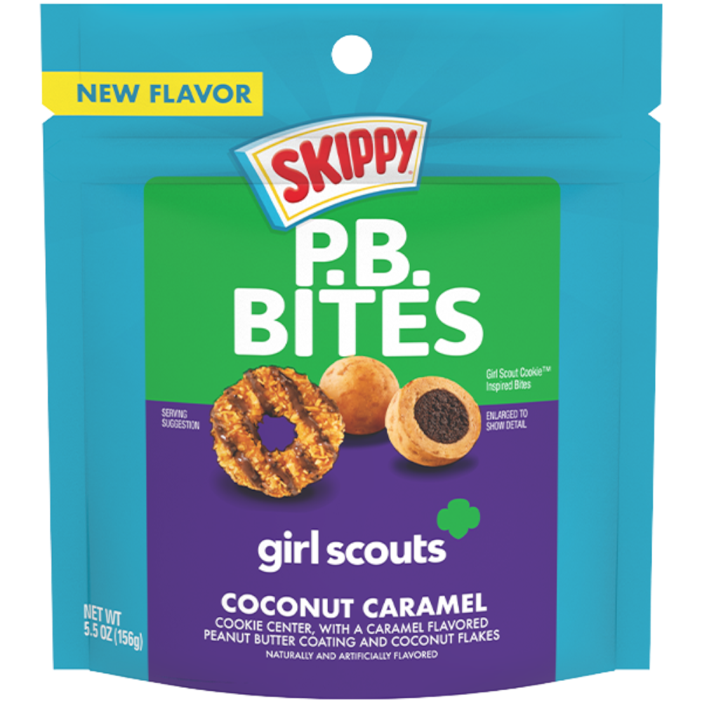 Skippy Peanut Butter Bites Girl Scouts Coconut Caramel Pouch - 5.5oz (156g)