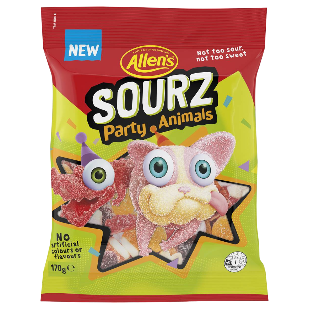 Allen's Sourz Party Animals (Australia) - 6oz (170g)