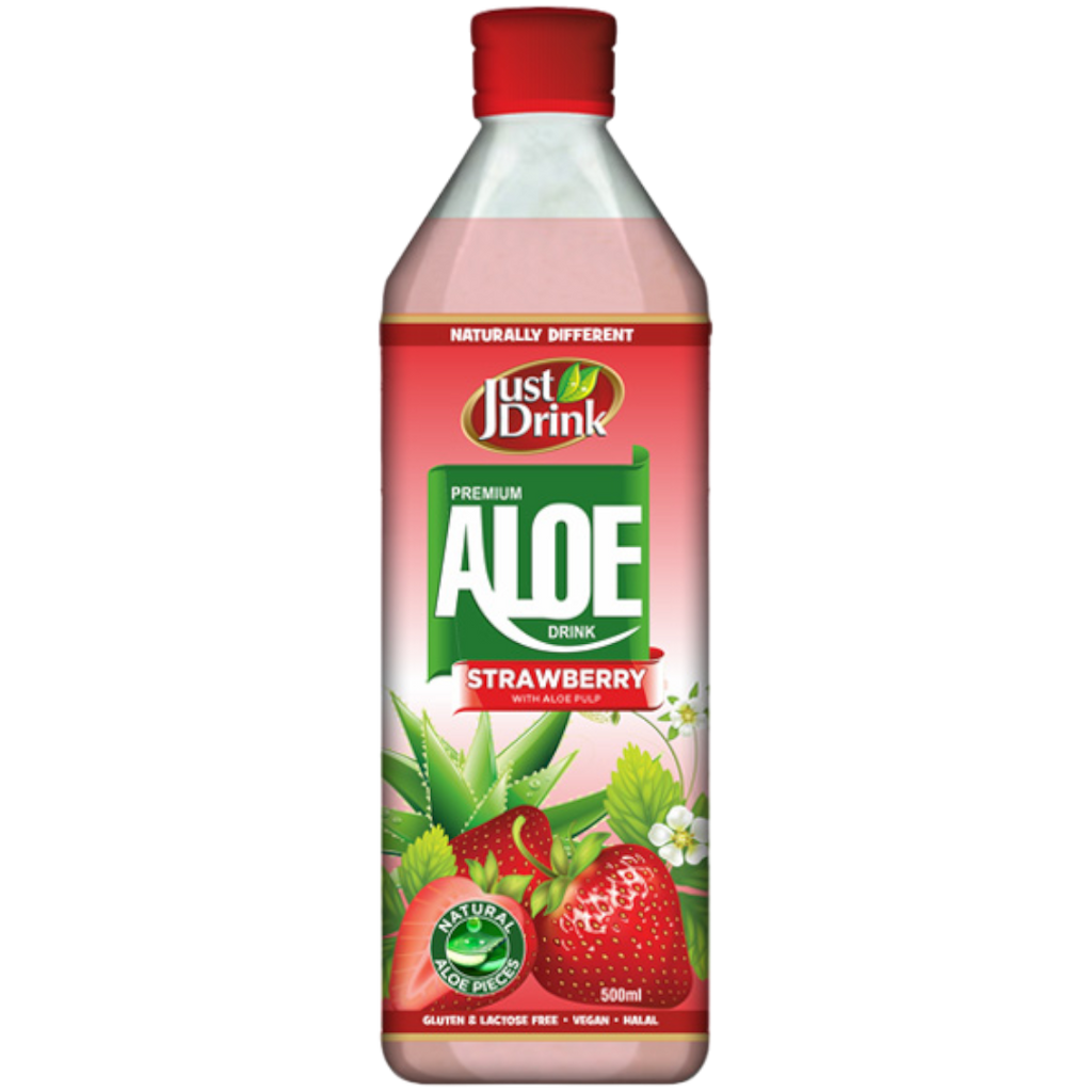 Just Drink Aloe Vera Drink Strawberry Flavour - 16.9fl.oz (500ml)