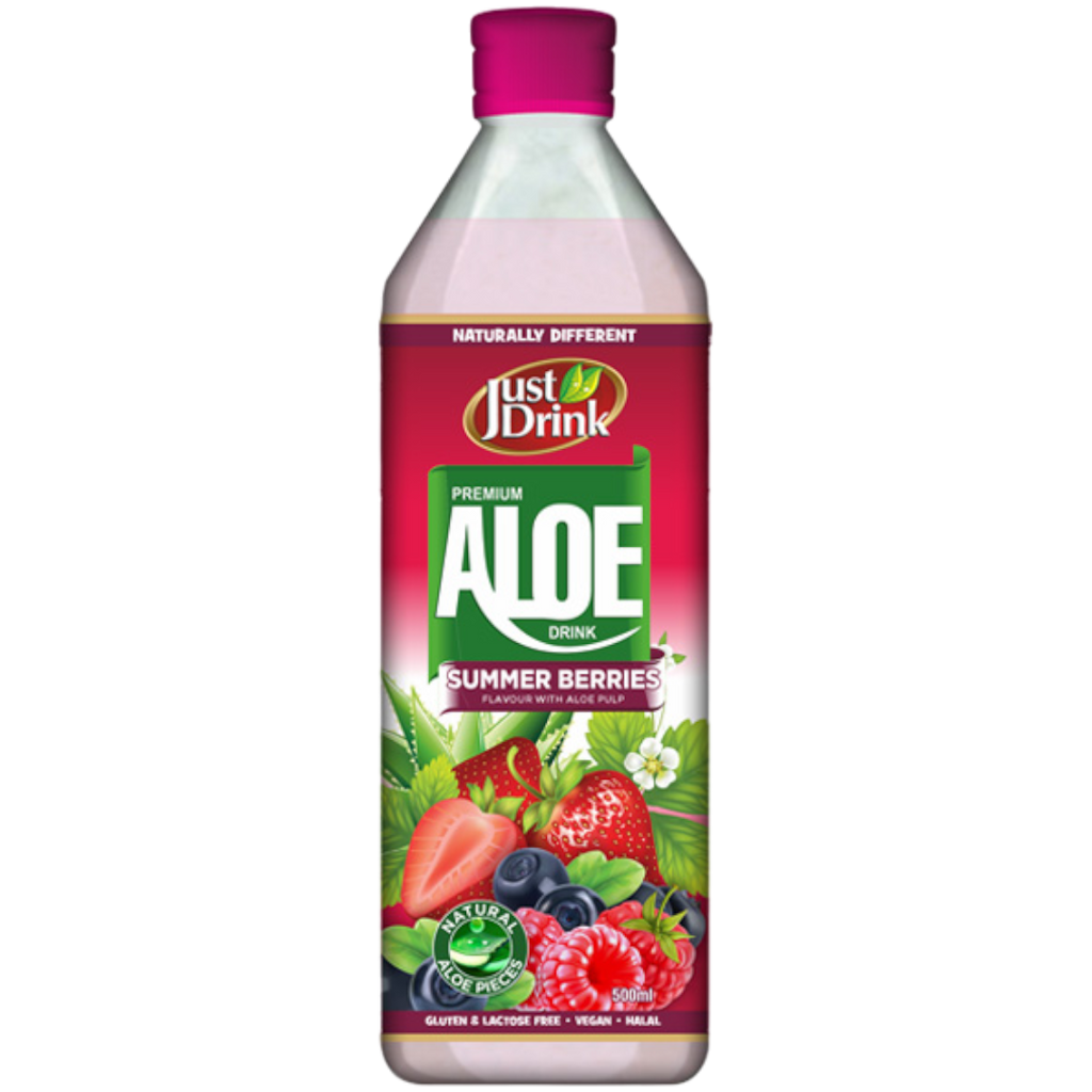 Just Drink Aloe Vera Drink Summer Berries Flavour - 16.9fl.oz (500ml)