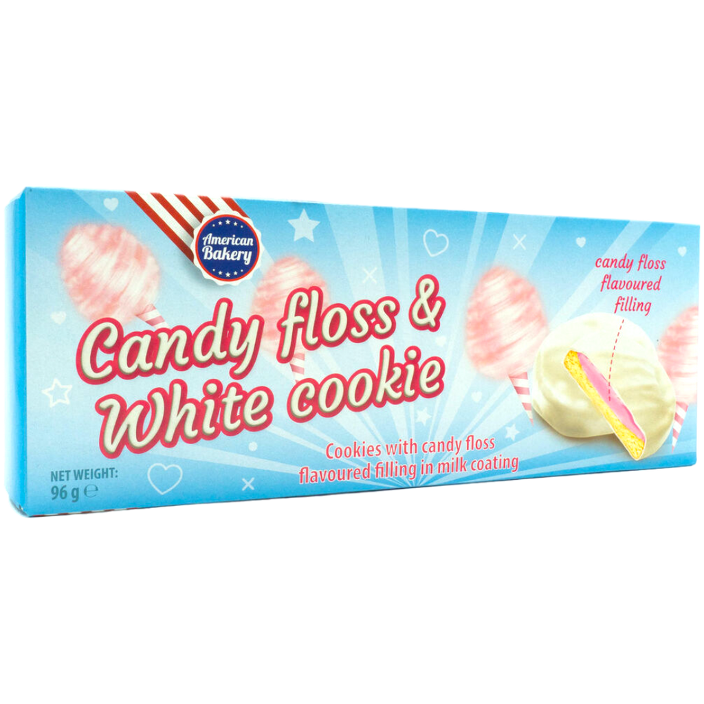 American Bakery White Chocolate Coated Candy Floss Cookies- 3.38oz (96g)