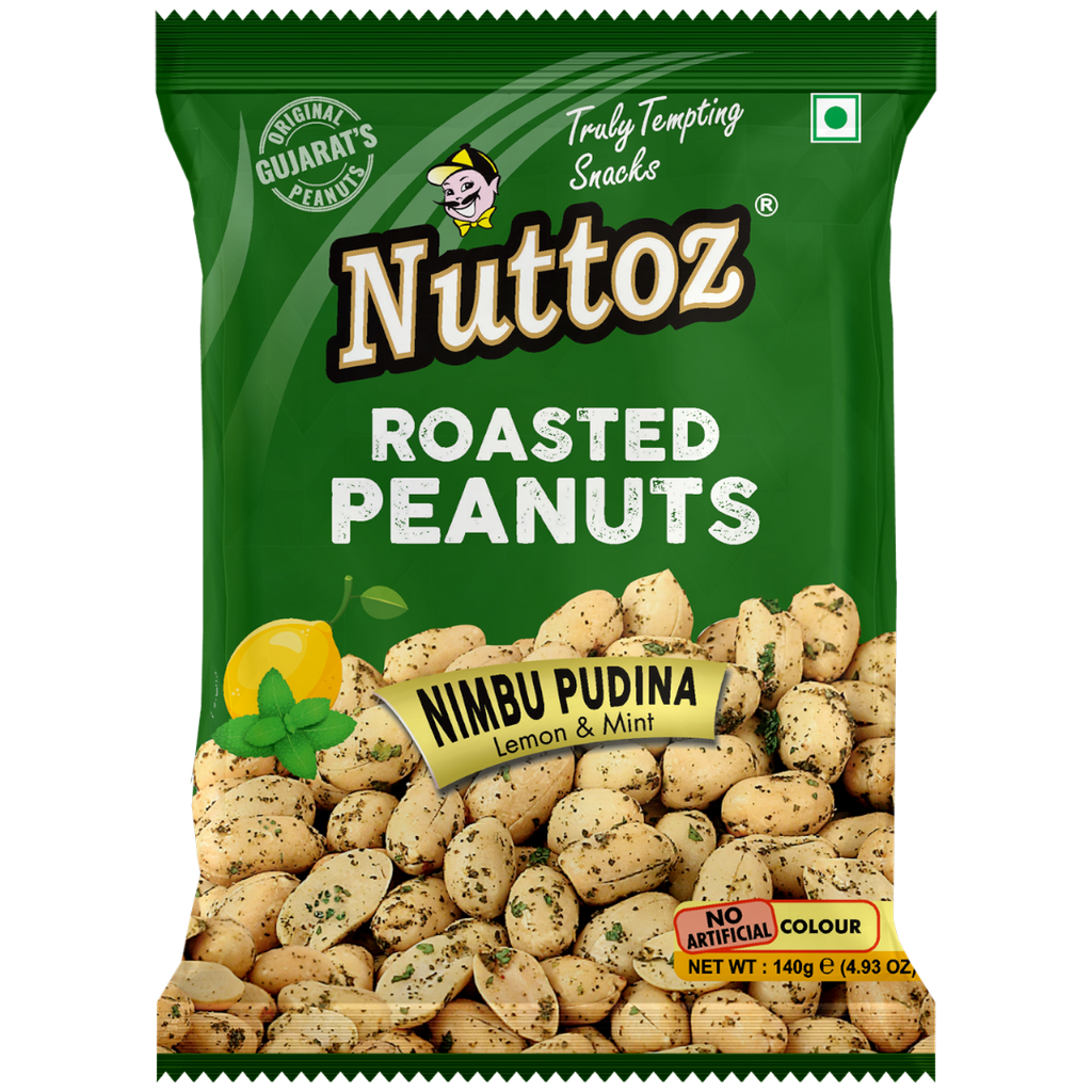 Nuttoz Nimbu Pudina Roasted Peanuts (India) - 4.93oz (140g)