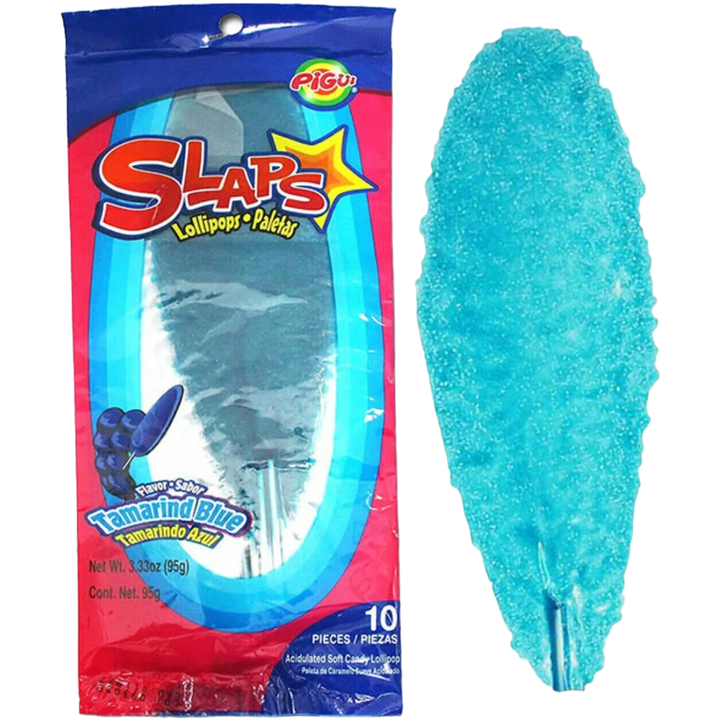 Mexican Slaps Tamarind Blue Lollipops  - 10 Pack (95g)