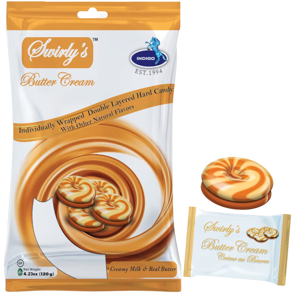 Swirly's Butter Cream Hard Candy Peg Bag - 4.23oz (120g)