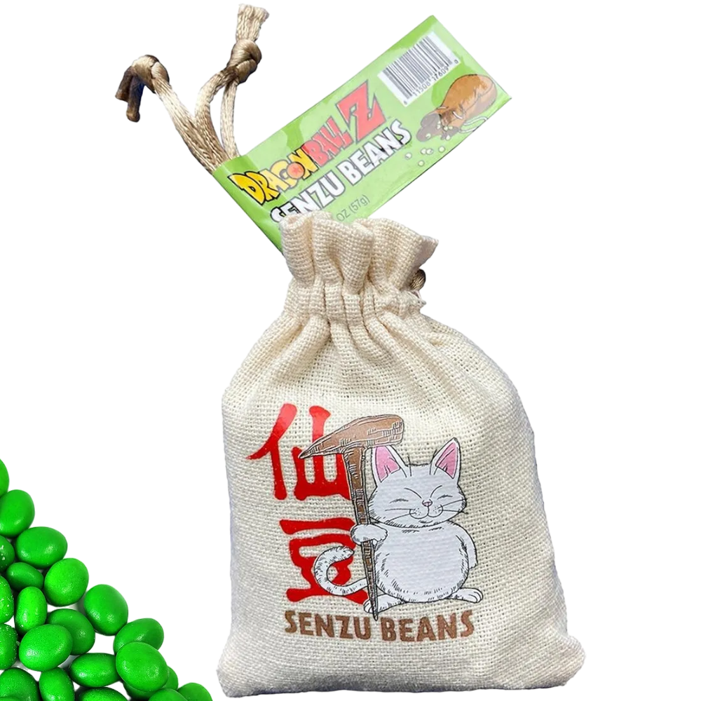 Dragon Ball Z Senzu Beans Cloth Bag Fruit Flavoured Candy Sours - 2oz (56g)