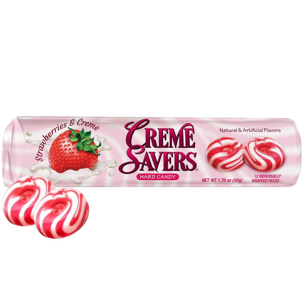 Creme Savers Strawberries & Creme Hard Candy Roll - 1.76oz (50g)