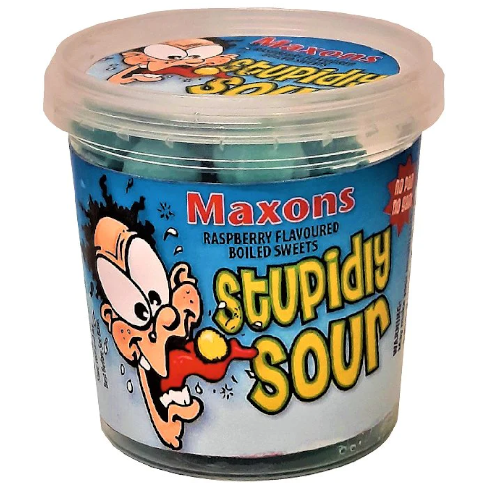 Maxons Stupidly Sour Blue Raspberry Boiled Sweets - 3.17oz (90g)