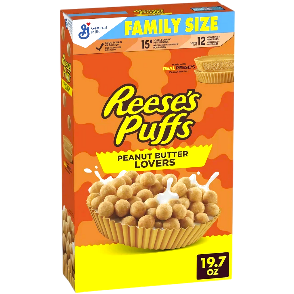 Reese's Puffs Peanut Butter Lovers Breakfast Cereal Family Cereal - 19.7oz (558.4g)