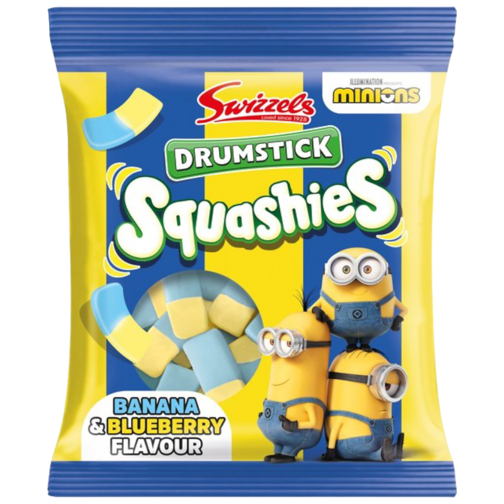 Swizzels Drumstick Squashies Minions Banana & Blueberry Bag - 3.88oz (110g)