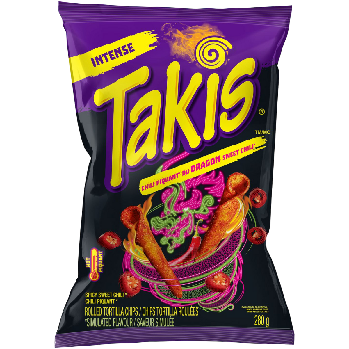 Takis Dragon Spicy Sweet Chilli Limited Edition (Canada) BIG BAG 9.9 Poppin Candy