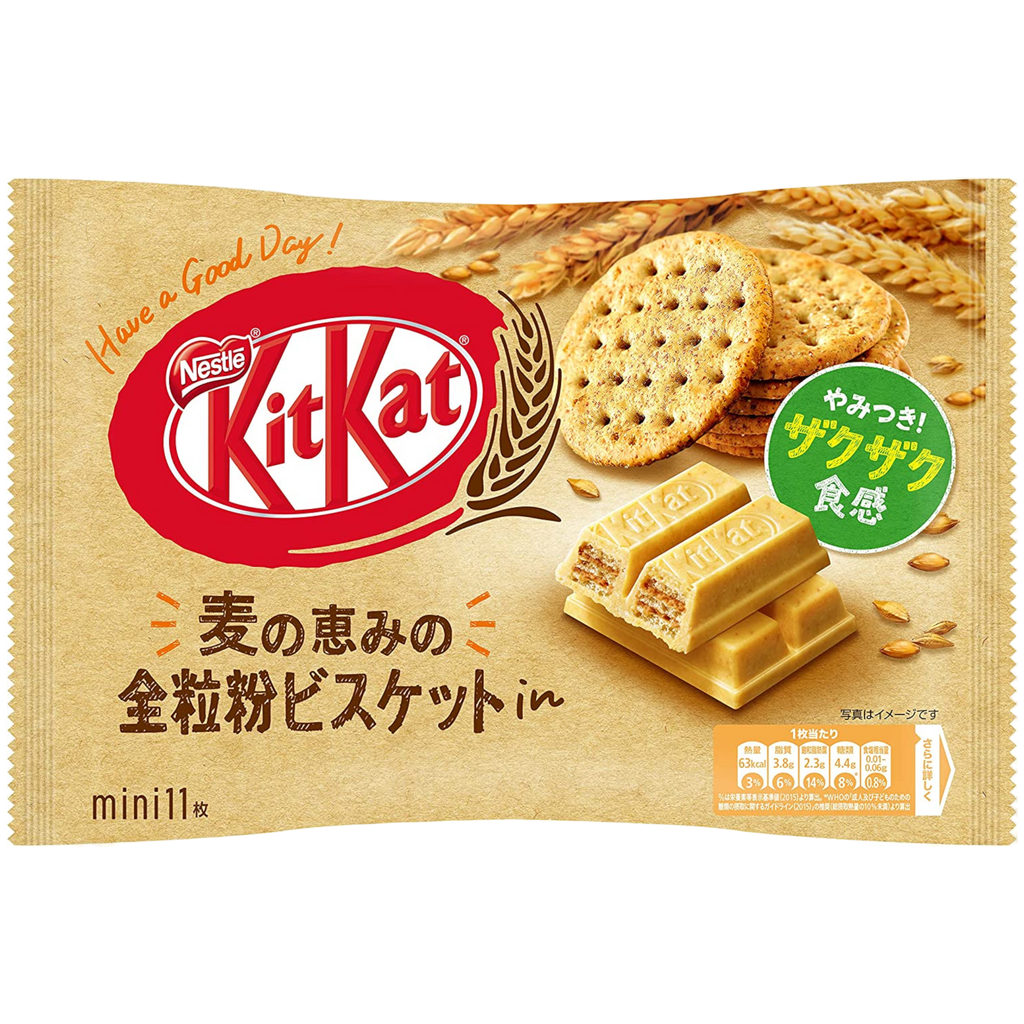 Japanese Kit Kat Mini Whole Wheat Biscuit Filled 11 Pack (Japan) - 4.8oz (135g)