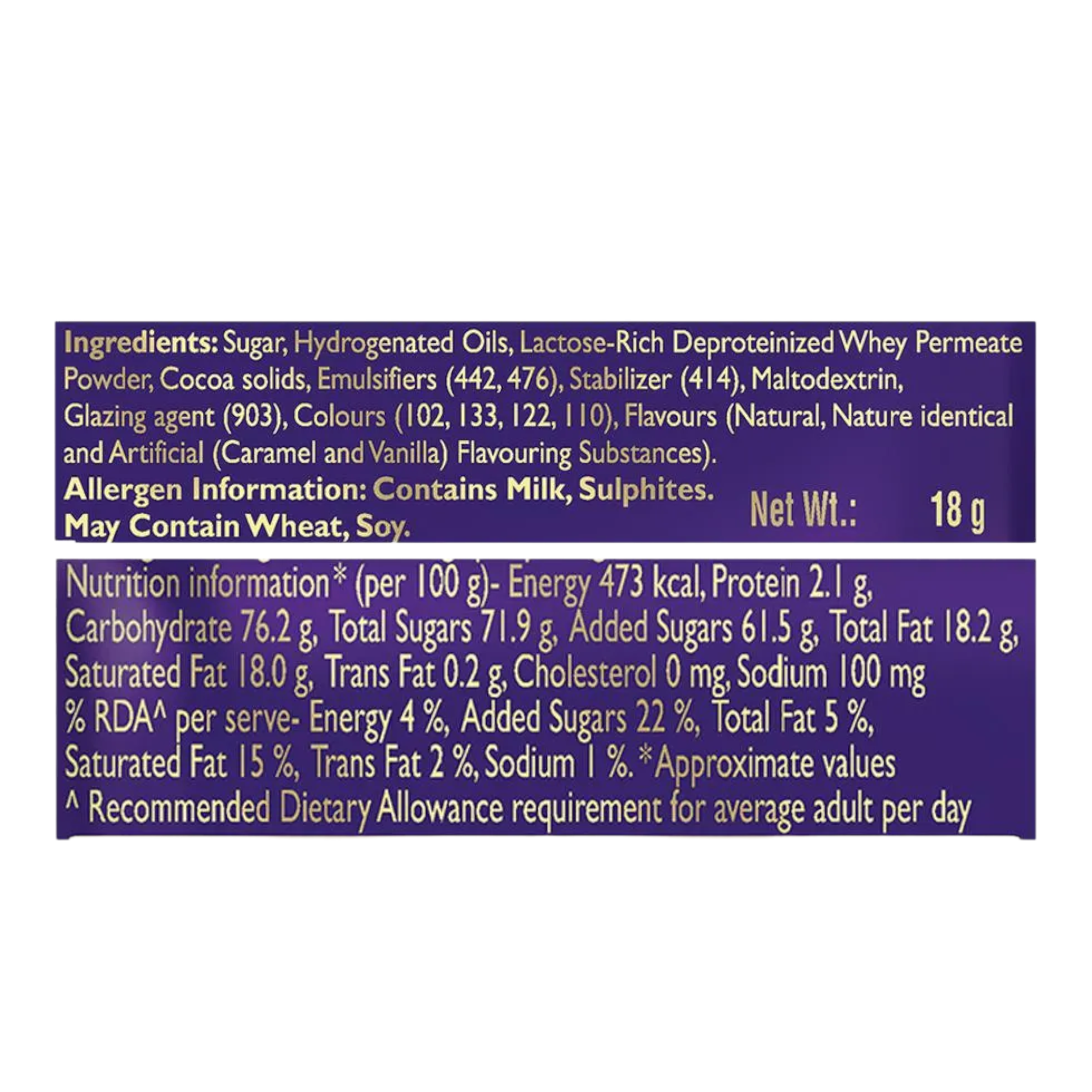 Cadbury Shots (India) - 0.63oz (18g)
