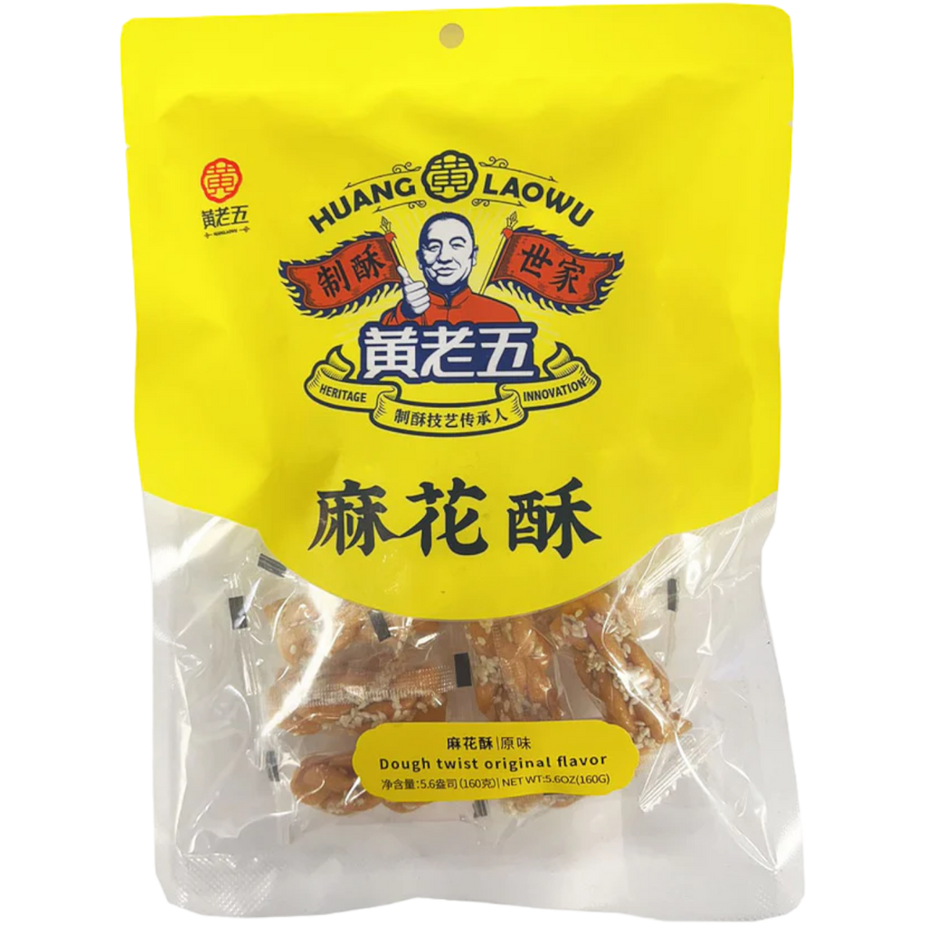 Huang Lao Wu Fried Dough Twist Original Flavour (China) - 5.6oz (160g)