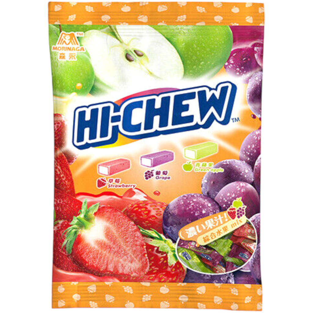 Hi-Chew Fruit Chews Strawberry, Grape & Green Apple Mix (Japan) - 3.88oz (110g)