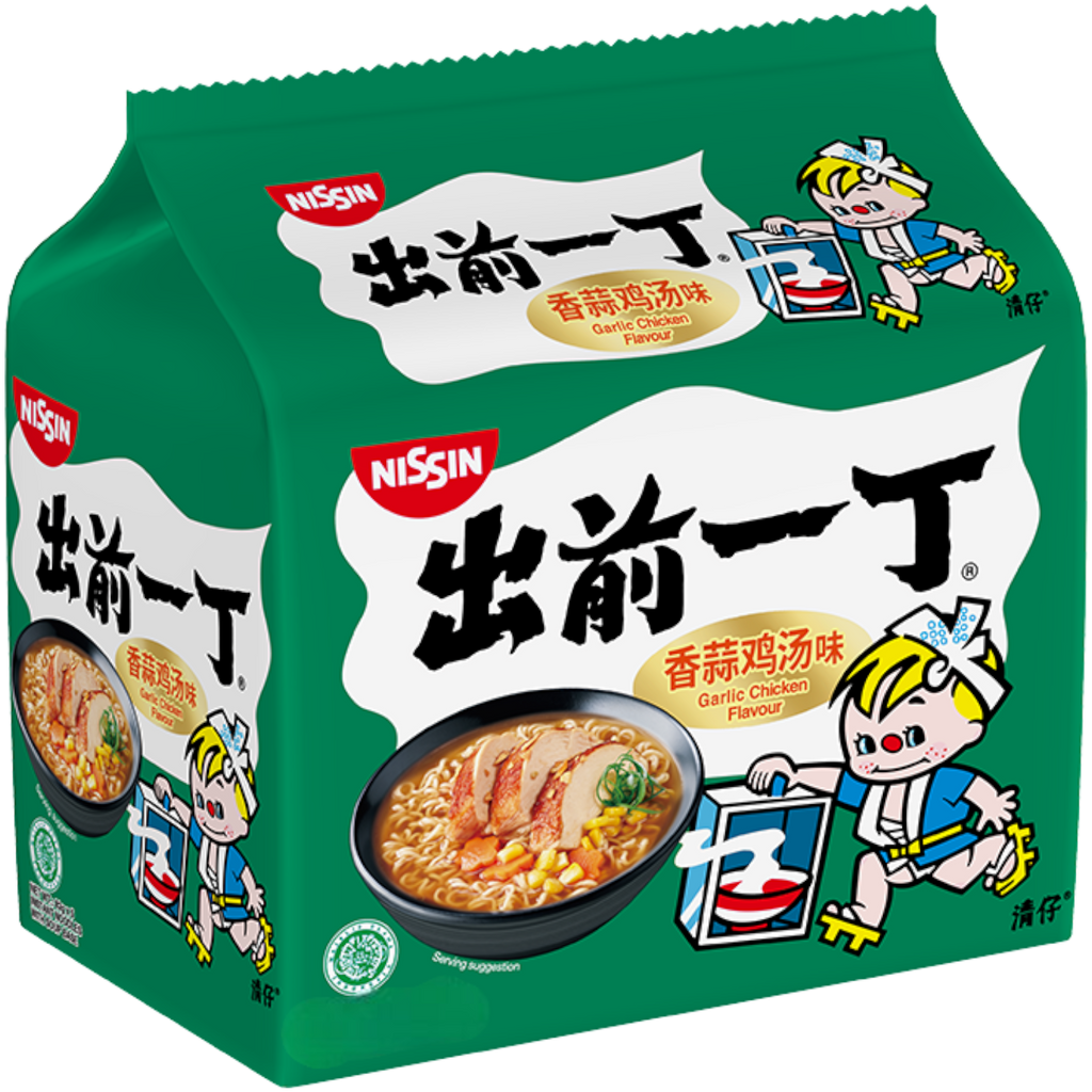 Nissin Chu Qian Yi Ding Garlic Chicken Flavour Instant Noodles (Singapore) - 82g
