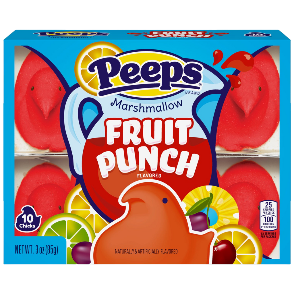 Peeps Fruit Punch Marshmallow Chicks 10 Pack (Easter Limited Edition) - 3oz (85g)