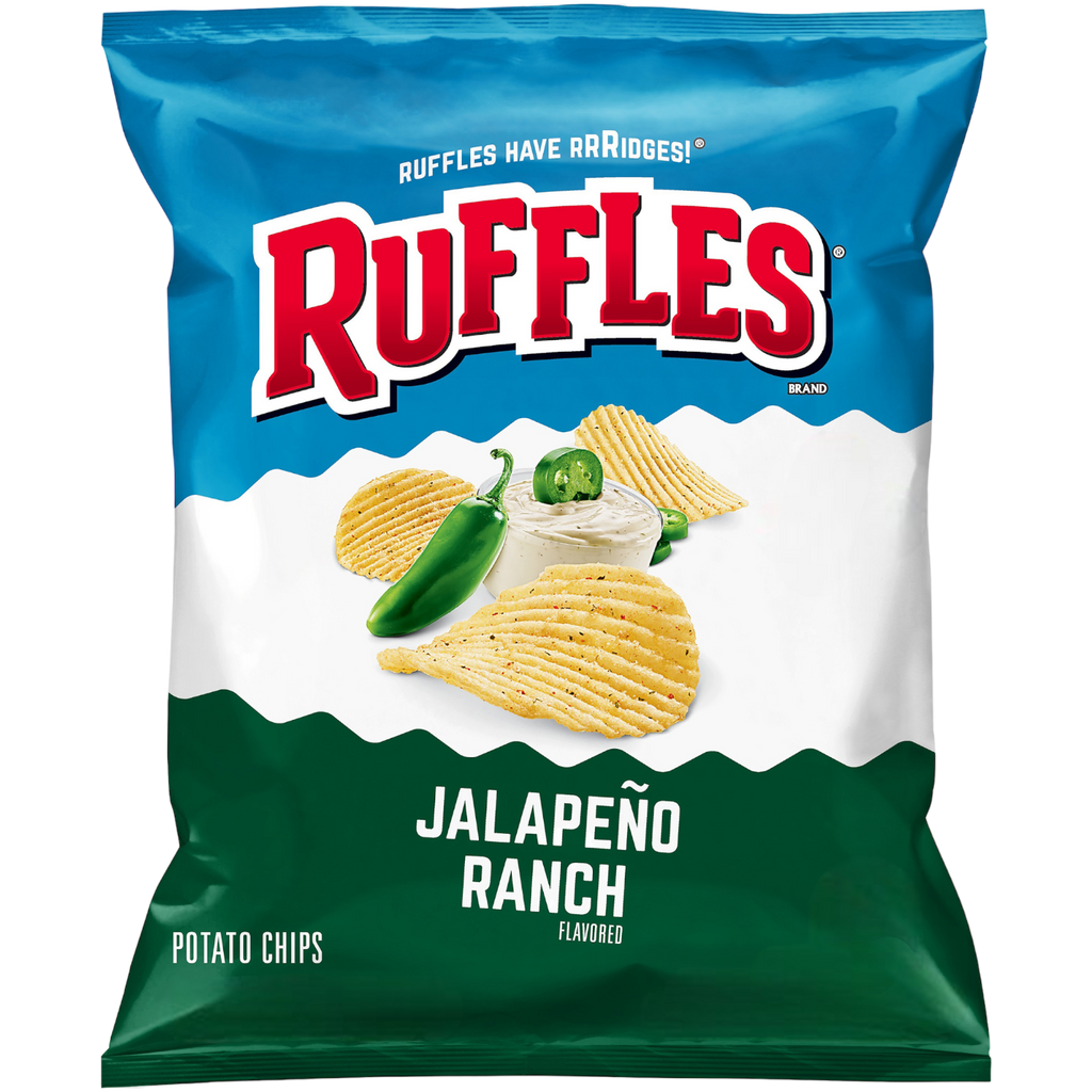 Ruffles Jalapeño Ranch Potato Chips - 6.5oz (184g) | Poppin Candy