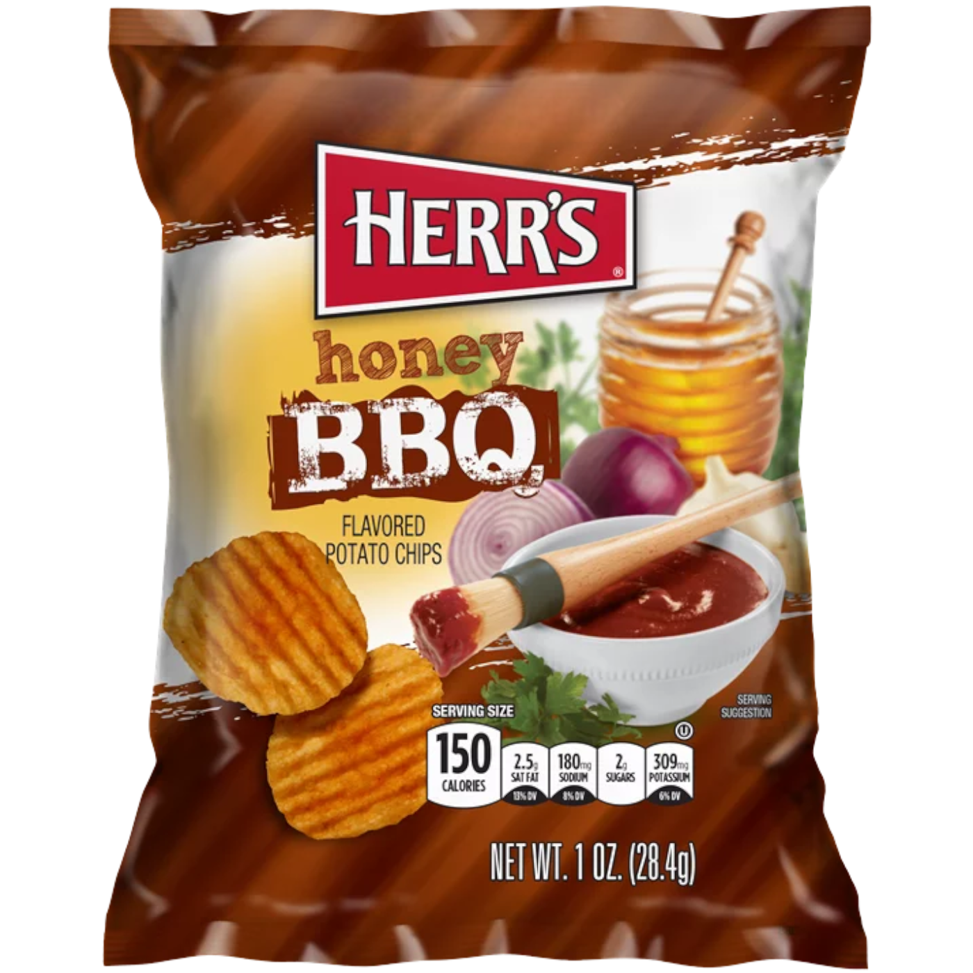 Herr's Honey BBQ Flavoured Chips - 1oz (28.4g)