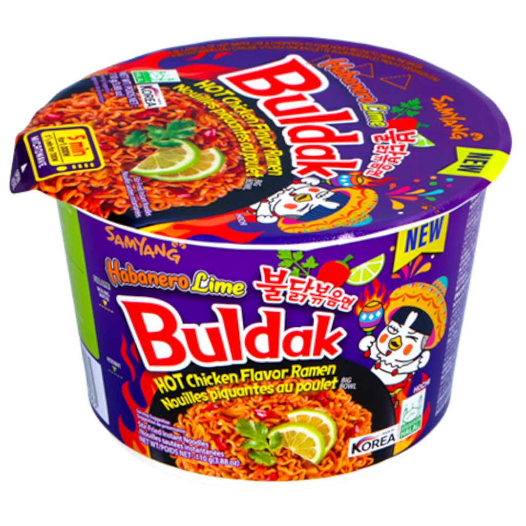 Samyang Buldak Habanero Lime Flavoured Hot Chicken Big Bowl Ramen Noodles - 110g