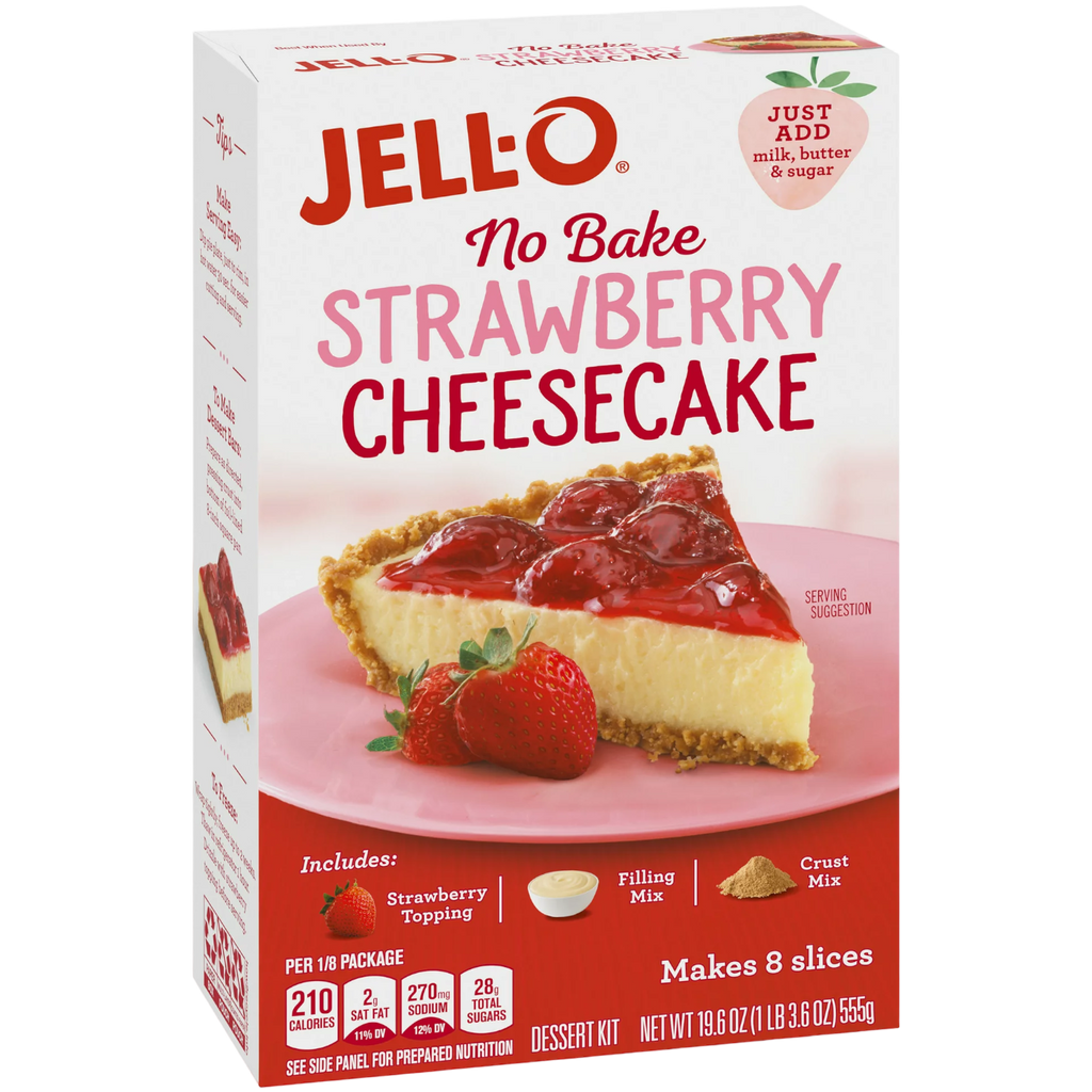 Jell-O No Bake Strawberry Cheesecake Dessert Kit - 19.6oz (555g)