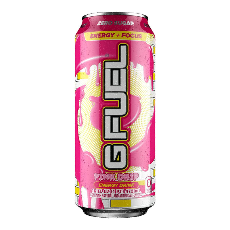 G FUEL - Pink Drip (Pink Fruit Chew Candy Flavour) Zero Sugar Energy Drink - 16fl.oz (473ml)B.B-11.02.24